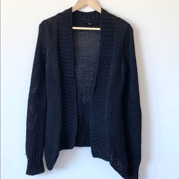 Theory Sweaters - Black Theory cotton/linen open sweater